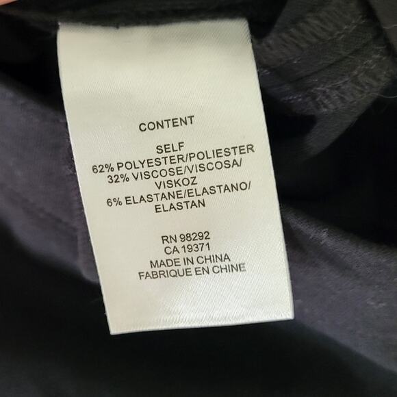 Tibi Anson Stretch Buckled Hem Black Pants Ankle Casual 6 - Picture 5 of 8